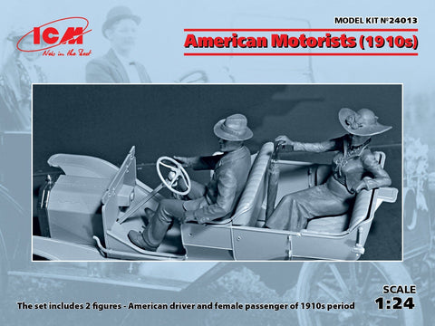 ICM Model Cars 1/24 American Male/Female Motorists 1910's Kit