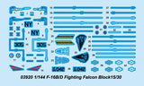 Trumpeter Aircraft 1/144 F16B/D Fighting Falcon Block 15/30 Aircraft Kit