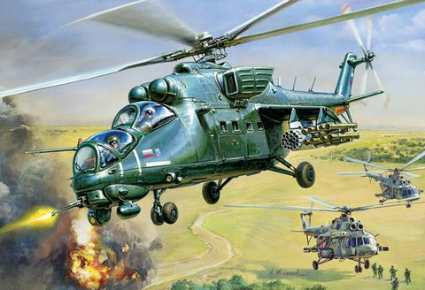 Zvezda Aircraft 1/72 Russian Mil Mi35 Hind E Attack Helicopter Kit