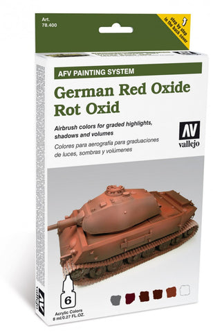 Vallejo Acrylic 8ml Bottle German Red Oxide AFV Paint Set (6 Colors)