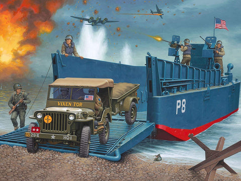 Revell Germany Military 1/35 D-Day June 6 1944 - LCM3 Landing Craft with 4x4 Off Road Vehicle Model Set