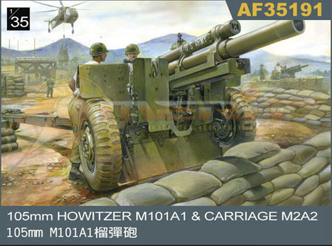 AFV Club Military 1/35 105mm Howitzer M101A1 Gun w/M2A2 Carriage Kit