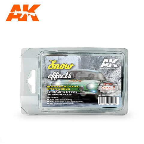 AK Interactive Cars & Civil Vehicle Series: Snow Effects Weathering Acrylic/Enamel Paint Set
