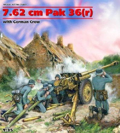 ICM Military Models 1/35 7.62cm PaK 36(r) Gun w/4 Crew Kit