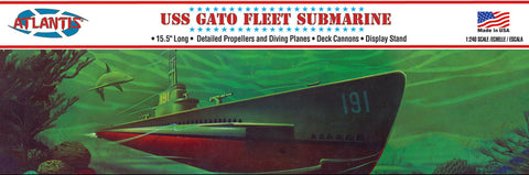 Atlantis Model Ships 1/240 WWII Gato Class Fleet Submarine (formerly Lindberg) Kit