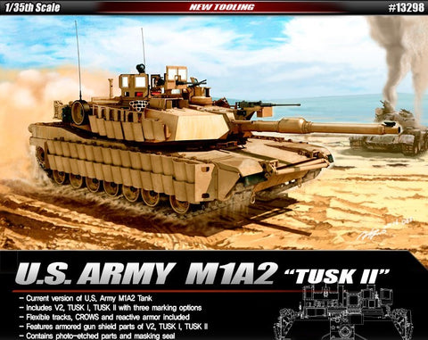 Academy Military 1/35 M1A2 Tusk II US Army Tank (3 in 1) Kit