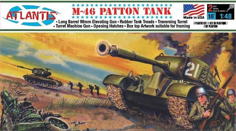 Atlantis Military 1/48 US M46 Patton Tank Kit (Formerly Aurora)