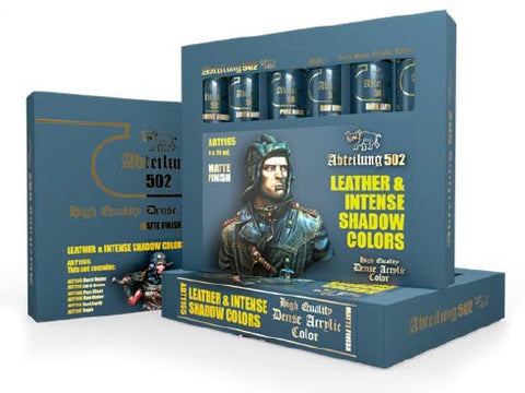 Abteilung 502 Paints Leather & Intense Shadow Acrylic Paint Set (6 Colors) 20ml Tubes