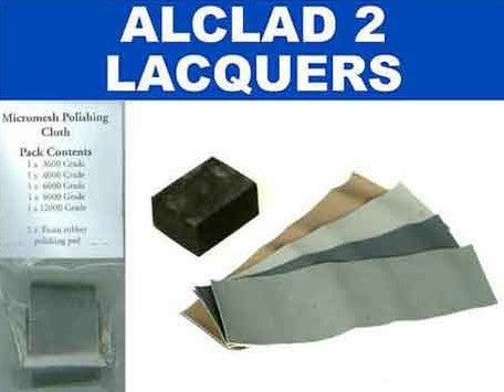 Alclad II Micromesh Polishing Cloth Set (5 diff grades & rubber support block)