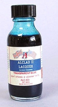 Alclad II 1oz. Bottle Transparent Blue Lacquer