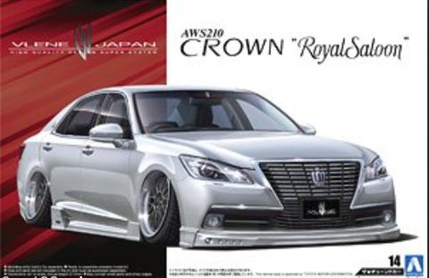 Aoshima Car Models 1/24 2012 Toyota AW210 Crown Royal Saloon 4-Door Car Kit