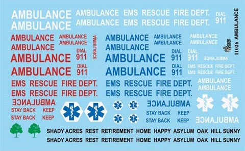 Gofer Decals 1/24-1/25 Ambulance Graphics