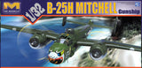 This is a highly detailed plastic assembly model of the HK Models 1/32 Scale WWII USAAF B25H General Billy Mitchell Gunship Medium Bomber aircraft