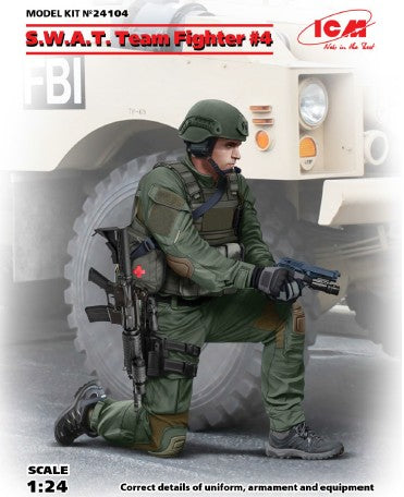 ICM Military Models 1/24 SWAT Team Fighter #4 w/Hand Gun Kit