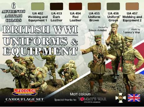 Lifecolor Acrylic British WWI Uniforms & Equipment Acrylic Set