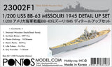 Pontos Model 1/200 USS Missouri BB63 1945 Wood Tone Deck & Detail Set for TSM