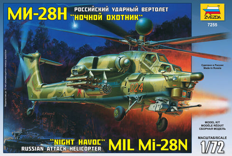 Zvezda Aircraft 1/72 Russian MI28NE Night Havoc Attack Helicopter Kit