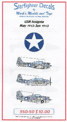 Starfighter Decals 1/350 USN Insignia May 1942 to June 1943 for Merit