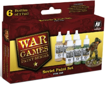 Vallejo Acrylic 17ml  Bottle Soviet Army WWII Wargames Paint Set (6 Colors)
