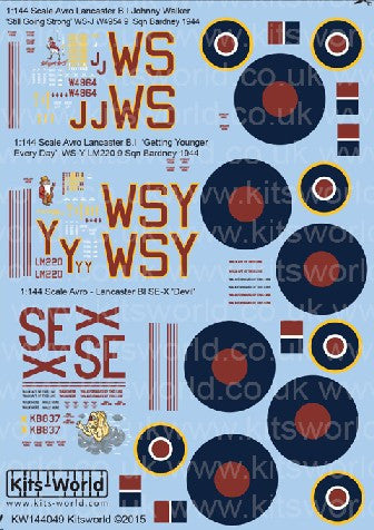 Warbird Decals 1/144 Avro Lancaster B I Johnny Walker Still Going Strong, Getting Younger Every Day, SE-X Devil