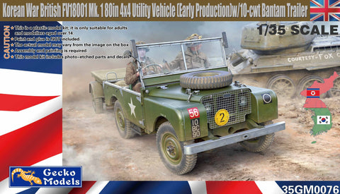 Gecko 1/35 Korean War British FV18001 Mk. 1 80in 4x4 Utility Vehicle (Early Production) Kit