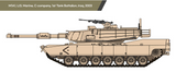 Academy Military 1:72 M1A1 Abrams USMC Version Tank Kit