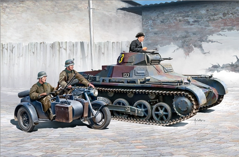 Academy 1:35 German Panzer I Ausf. B & Motorcycle Kit