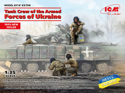 ICM Military 1/35 Brave Ukraine: Tank Crew of the Armed Forces of Ukraine (4) (New Tool) Kit