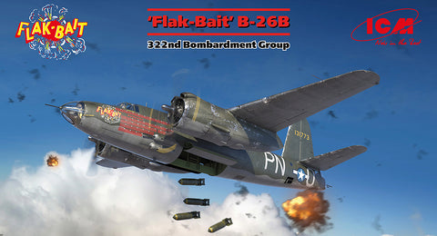 ICM Aircraft 1/48 WWII US B26B Marauder Flak-Bait 322nd Bombardment Group Bomber Kit