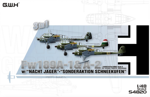 Lion Roar Aircraft 1/48 WWII German Fw 189A1 & A2 w/ Nacht Jager & Sonderaktion Schneekufen 3 in 1 Kit