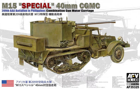 AFV Club Military 1/35 M15 Special Halftrack w/40mm CGMC 209th AAA Battalion Philippines Kit