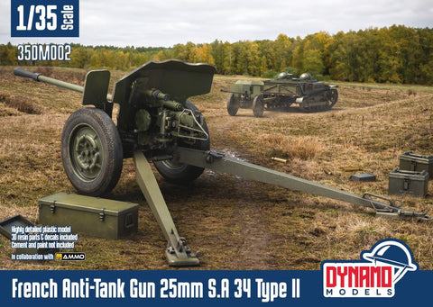Dynamo Models 1/35 French 25mm SA 34 Type II Anti-Tank Gun Kit