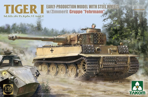 Takom Military 1/35 Tiger I Early Production SdKfz 181 PzKpfw VI Ausf E Tank w/Steel Wheels & Zimmerit Kit