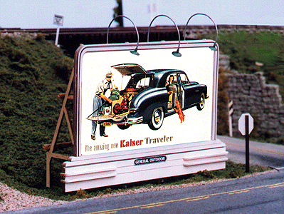 Blair Line HO Laser-Cut Wood Billboards (1 Billboard Frame, Lamp Shades & Two Signs) - Deco 1930s - 1960s