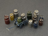 MiniArt Military 1/35 Milk Cans w/Small Cart Kit