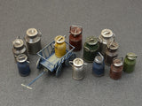 MiniArt Military 1/35 Milk Cans w/Small Cart Kit