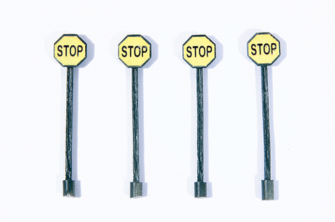 JL Innovative Design HO Pre 1958 Custom Stop Sign Yellow (4)