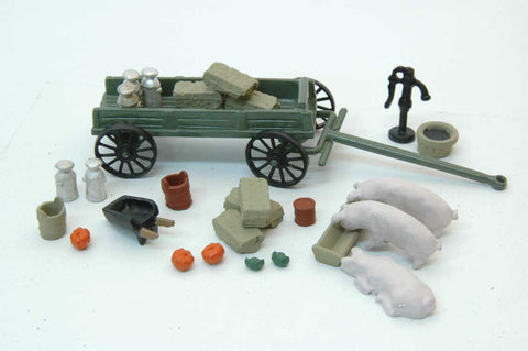 JL Innovative HO Farmyard Detail Set (27) - Unpainted Metal Castings