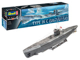 Revell Germany Ship Models 1/72 Type IX C (U67/U154) Submarine Kit