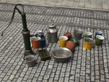 MiniArt Military 1/35 Water Pump Set w/Buckets, Cans, Etc Kit