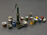 MiniArt Military 1/35 Water Pump Set w/Buckets, Cans, Etc Kit