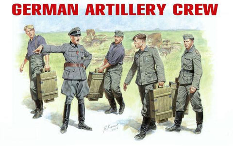 MiniArt 1/35 German Artillery Crew (5) w/Ammo Boxes (Special Edition) Kit