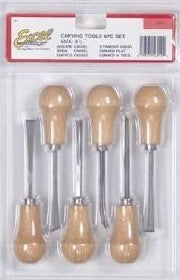 Excel Tools 5.5" Palm Style Deluxe Woodcarving Set (6pc) (Vinyl Pouch) (D)