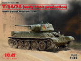 ICM Military Models 1/35 WWII Soviet T34/76 Early 1943 Production Medium Tank Kit