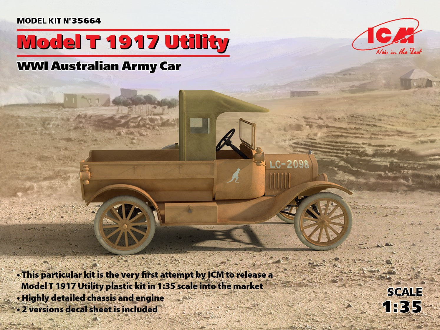 ICM Military Models 1/35 WWI Australian Model T 1917 Utility Army Car Kit