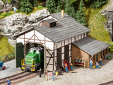 Noch HO Tannau Half-Timbered Locomotive Shed Weathered Laser-Cut Kit