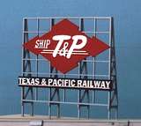 Blair Line All Scale Laser-Cut Wood Billboard - Small for Z, N & HO - Ship T&P "Texas & Pacific Railway"