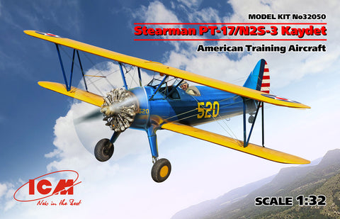 ICM Aircraft 1/32 Stearman PT17/N2S3 Kaydet American Training Aircraft Kit