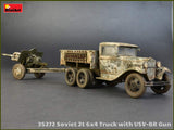 MiniArt Military 1/35 WWII Soviet 2-Ton 6x4 Truck & 76mm USV-BR Gun (New Tool) Kit