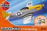 Airfix Aircraft 1/72 Quick Build Mustang P51D Aircraft Snap Kit